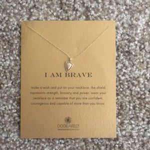Dogeared I am brave necklace in gold